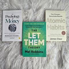 3Self Help Book Bundle – Let Them Theory, Atomic Habit & Psychology of Money – Personal Growth, Mindset & Financial Success Books Set