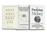 3Self Help Book Bundle – Good Vibes, Psychology of Money & Don’t Believe Everything – Positive Mindset, Financial Wisdom & Personal Growth Books Set