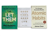 3 Book Self Help Bundle – Let Them Theory + Good Vibes + Atomic Habit – Mindset & Personal Growth