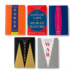 5 Bestselling Machiavellian Power Series Books set, Concise Set, 48 Laws of Power, Laws of Human Nature, Mastery, Art of Seduction & 33 Strategies of War, Psychology Strategy Collection (Concise version set)