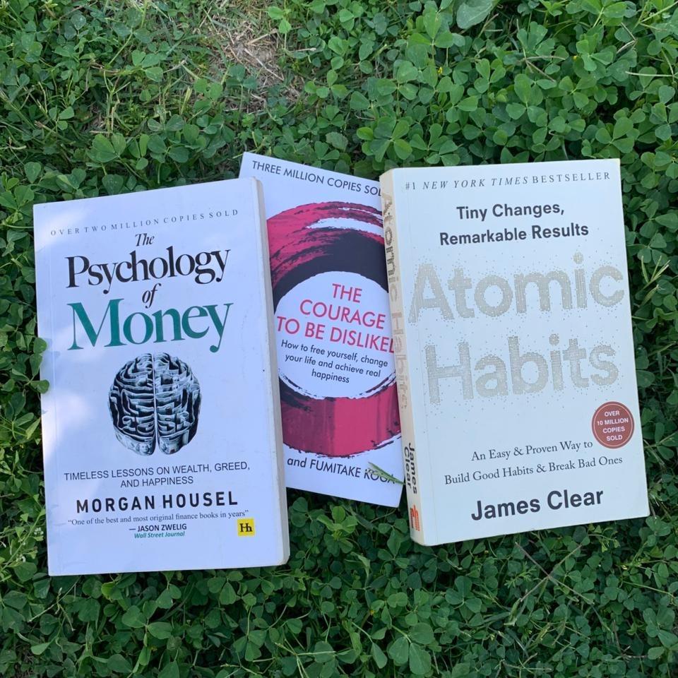 3 Self Help Books Bundle+The Psychology of Money+Atomic Habits & The Courage to Be Disliked | Finance, Habits & Mindset Improvement Collection