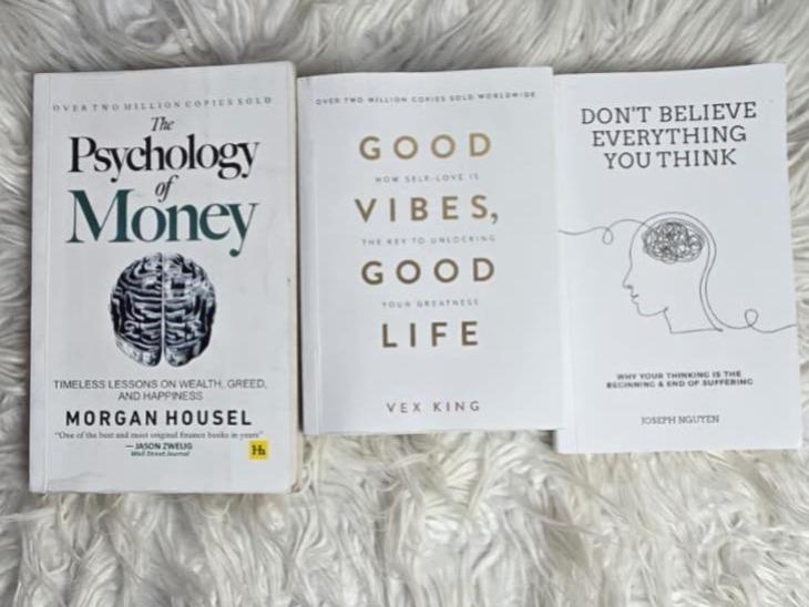 3Self Help Book Bundle – Good Vibes, Psychology of Money & Don’t Believe Everything – Positive Mindset, Financial Wisdom & Personal Growth Books Set