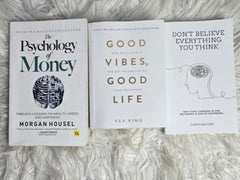 3Self Help Book Bundle – Good Vibes, Psychology of Money & Don’t Believe Everything – Positive Mindset, Financial Wisdom & Personal Growth Books Set