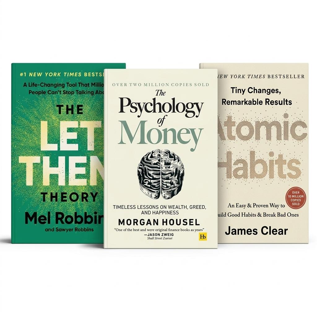 3Self Help Book Bundle – Let Them Theory, Atomic Habit & Psychology of Money – Personal Growth, Mindset & Financial Success Books Set