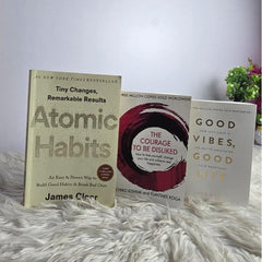 Self Help Book Bundle – Atomic Habit, Courage to Be Disliked & Good Vibes – Personal Growth, Mindset & Positive Habit Building Books Set