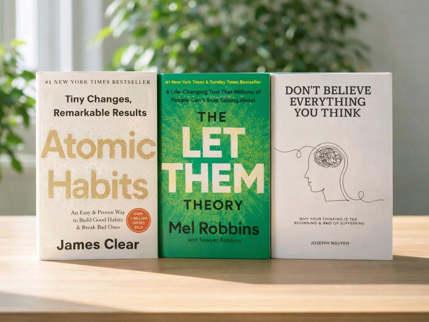 Bestselling Self Help Book Bundle for Mindset Let Them Theory Book + Don’t Believe everything you think + Atomic Habbit (Bundle Edition) Inspiring Self-Improvement Books for Peace and Clarity