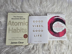 Self Help Book Bundle – Atomic Habit, Courage to Be Disliked & Good Vibes – Personal Growth, Mindset & Positive Habit Building Books Set
