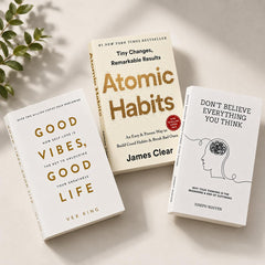 Bestselling Self Help Book Bundle for Mindset Personal Growth Reading, Atomic Habits, Don’t Believe Everything You Think and Good Vibes Good Life Paperback Books