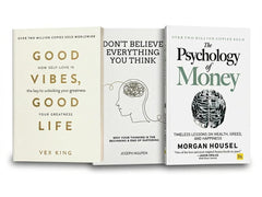 3Self Help Book Bundle – Good Vibes, Psychology of Money & Don’t Believe Everything – Positive Mindset, Financial Wisdom & Personal Growth Books Set