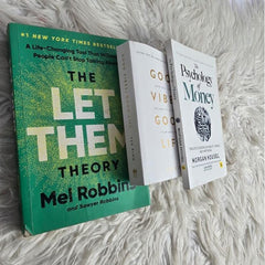 3pcs Bestselling Self Help Book Bundle – Let Them Theory, Good Vibes & Psychology of Money – Personal Growth, Mindset & Financial Literacy Books Set for Motivation & Life Improvement
