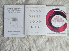Self Help Book Bundle – Good Vibes, Courage to Be Disliked & Don’t Believe Everything – Mindset, Positivity & Personal Growth Books Set