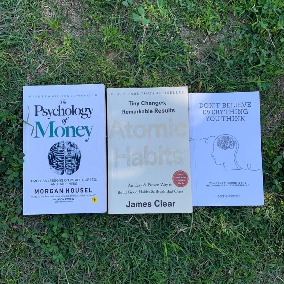 Self Help Books Bundle+Psychology of Money+Atomic Habits & Don’t Believe Everything You Think | Finance, Habits & Overthinking Mindset Collection