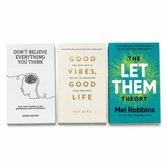 Self Help Book Bundle– Good Vibes Good Life, Let Them Theory & Don’t Believe Everything You Think | Mindset, Confidence & Emotional Growth Collection
