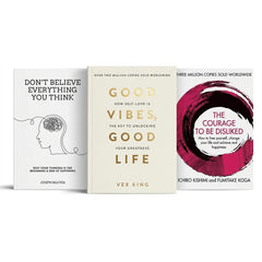 Self Help Book Bundle – Good Vibes, Courage to Be Disliked & Don’t Believe Everything – Mindset, Positivity & Personal Growth Books Set