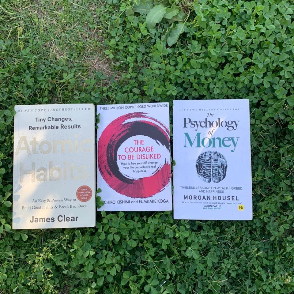 3 Self Help Books Bundle+The Psychology of Money+Atomic Habits & The Courage to Be Disliked | Finance, Habits & Mindset Improvement Collection