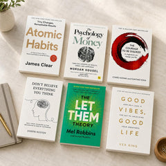 6 Best selling A Life-Changing Self-Help Books, Atomic Habits, The Psychology of Money, The Let Them Theory, Good Vibes Good Life, Don’t Believe Everything You Think & The Courage to Be Disliked, Mindset, Money & Confidence Bundle