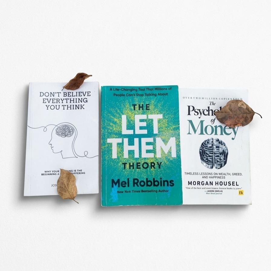 3 Self Help Books Bundle – Don’t Believe Everything You Think, Psychology of Money & Let Them Theory | Mindset
