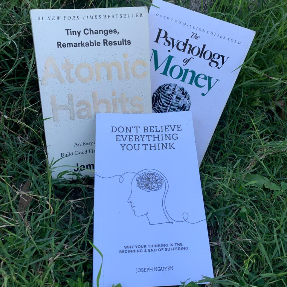 Self Help Books Bundle+Psychology of Money+Atomic Habits & Don’t Believe Everything You Think | Finance, Habits & Overthinking Mindset Collection
