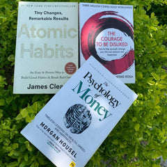 3 Self Help Books Bundle+The Psychology of Money+Atomic Habits & The Courage to Be Disliked | Finance, Habits & Mindset Improvement Collection