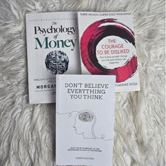 3Self Help Book Bundle – Courage to Be Disliked+Psychology of Money & Don’t Believe Everything – Mindset, Confidence & Financial Wisdom Books Set