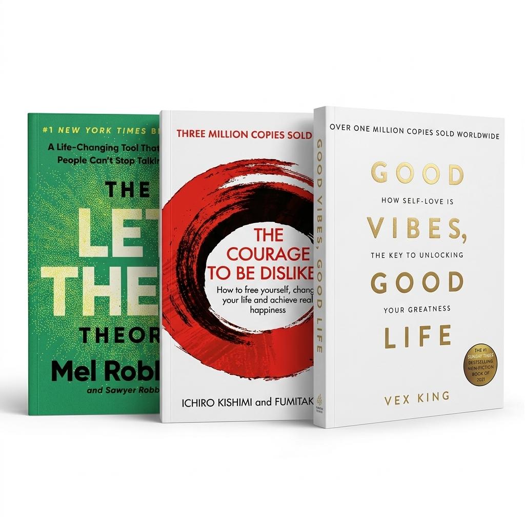 Self Help Books Bundle – Let Them Theory, The Courage to Be Disliked & Good Vibes Good Life | Confidence