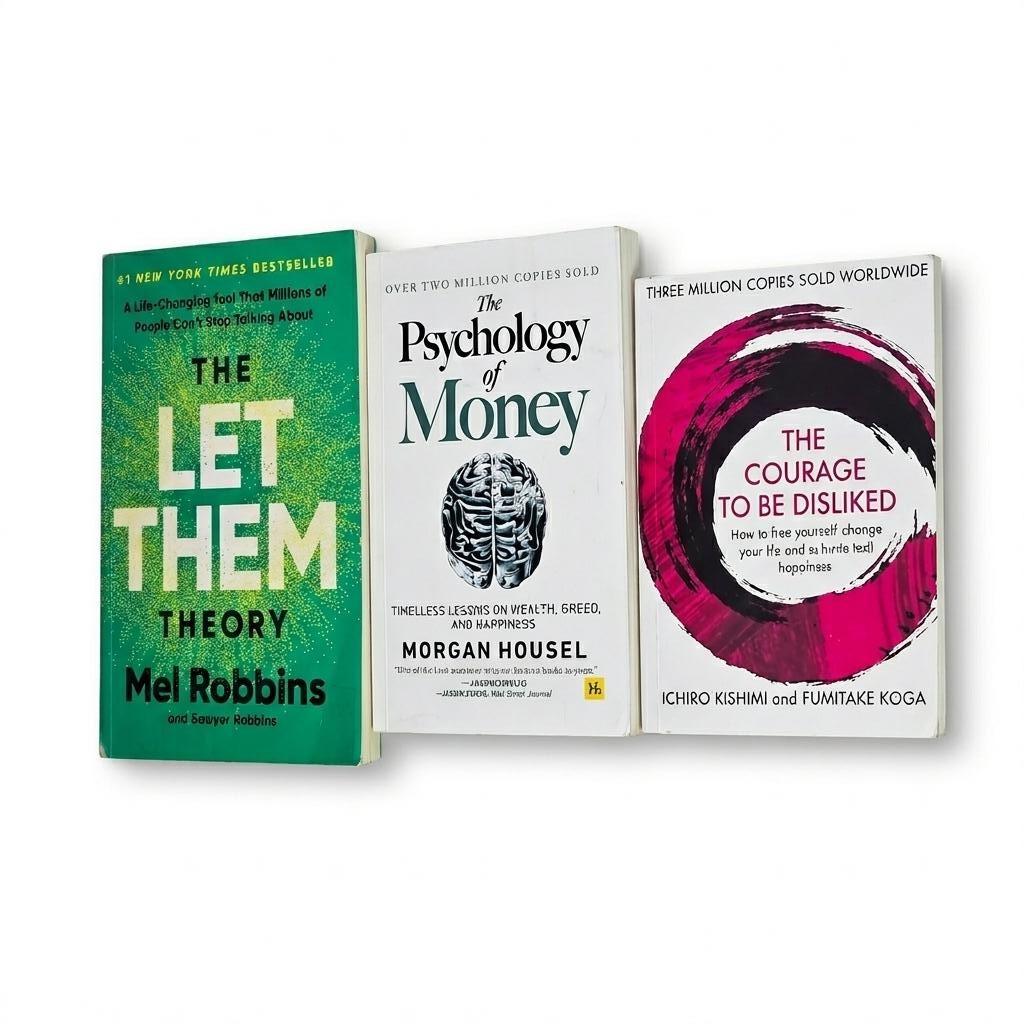 Self Help Book Bundle – Let Them Theory, Psychology of Money & Courage to Be Disliked – Personal Growth, Mindset & Money Habits Guide
