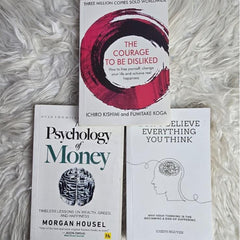 3Self Help Book Bundle – Courage to Be Disliked+Psychology of Money & Don’t Believe Everything – Mindset, Confidence & Financial Wisdom Books Set