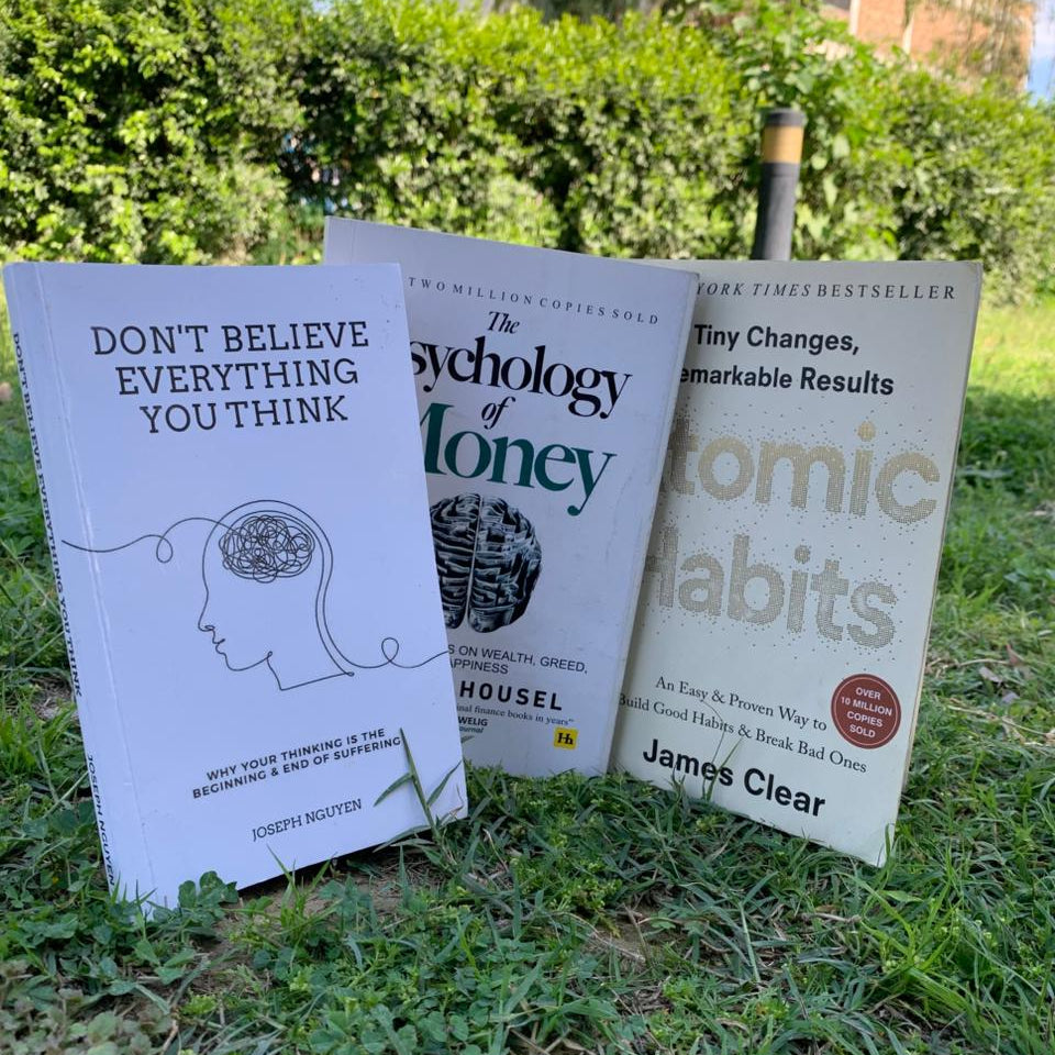 Self Help Books Bundle+Psychology of Money+Atomic Habits & Don’t Believe Everything You Think | Finance, Habits & Overthinking Mindset Collection