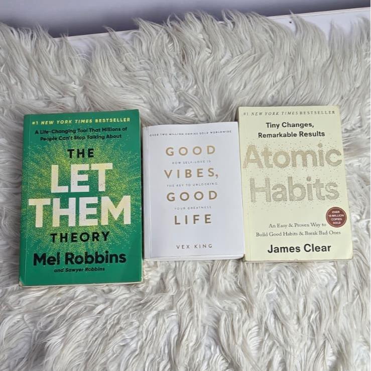 3 Book Self Help Bundle – Let Them Theory + Good Vibes + Atomic Habit – Mindset & Personal Growth