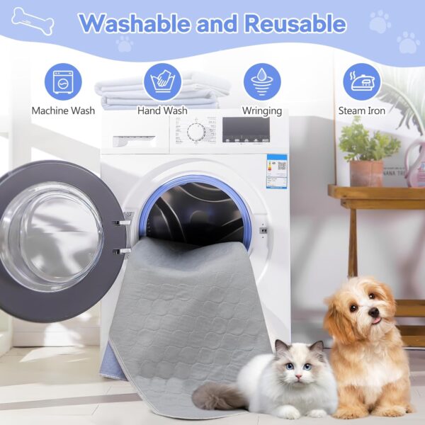 Reusable Dog Training Pads, 36x38 Inch-4 Packs Incontinence Bed Pads,Washable Pee Pads with Fast Liquid Absorbing - Image 4