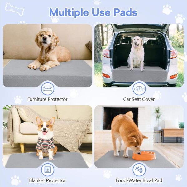 Reusable Dog Training Pads, 36x38 Inch-4 Packs Incontinence Bed Pads,Washable Pee Pads with Fast Liquid Absorbing - Image 3