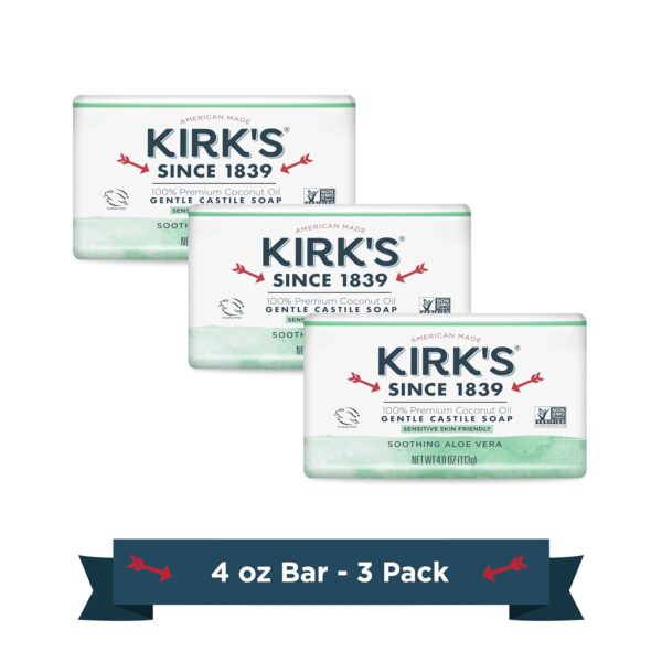 Kirk's Gentle Castile Soap - Soothing Aloe Vera, 3 Count