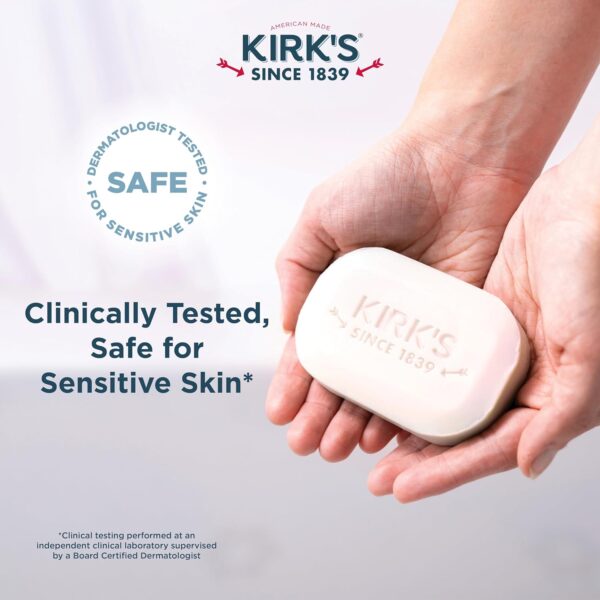 Kirk's Castile Bar Soap Clean Soap for Men, Women & Children| Premium Coconut Oil | Sensitive Skin Formula, Vegan | Original Fresh Scent | 4 oz. Bars - 5 Pack - Image 5