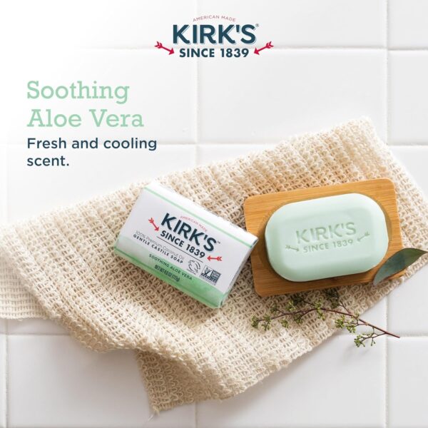 Kirk's Gentle Castile Soap - Soothing Aloe Vera, 3 Count - Image 4