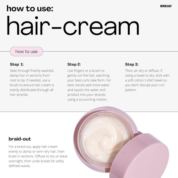 Bread BEAUTY SUPPLY hair-cream: Elastic Bounce Leave-in Conditioning Styler | Wavy, Curly, Coily & Textured Hair | Colour Safe, Silicone Free, Cruelty-Free | 8.4 oz 250 mL - Image 4