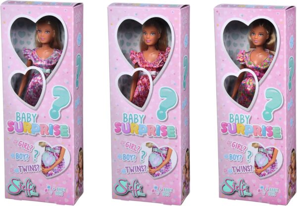 Simba 105733588 - Steffi Love Baby Surprise, Pregnant Doll with Baby Surprise, Boy, Girl, Twins, 3 Assorted Designs, Only One Item Supplied, Over 11 Pieces, 29 cm, from 3 Years - Image 8