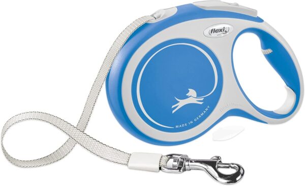 FLEXI New Comfort Retractable Dog Leash (Tape), for Dogs Up to 110 lbs, 26 ft, Large, Blue/Pastel