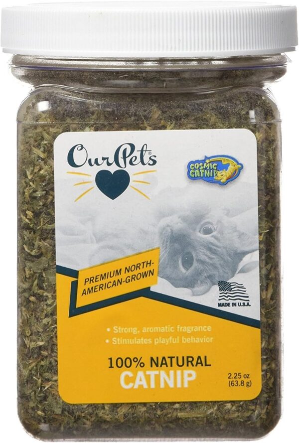 Our Pets Premium Catnip - 2.25 oz Jar of High Potency Catnip - 100% North American Grown
