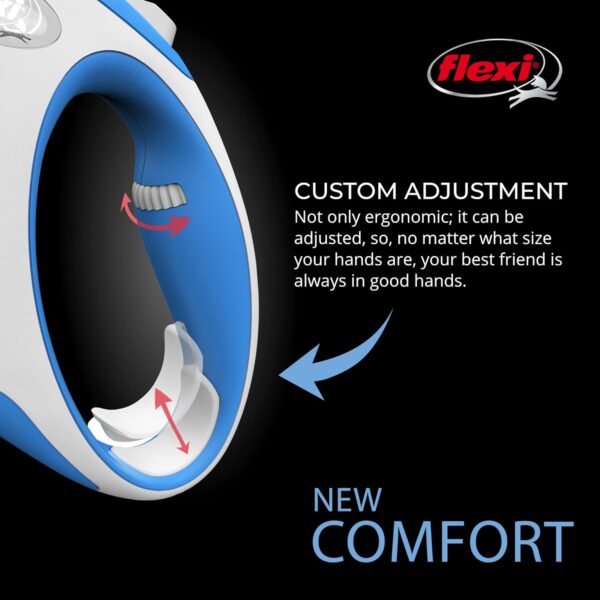 FLEXI New Comfort Retractable Dog Leash (Tape), for Dogs Up to 110 lbs, 26 ft, Large, Blue/Pastel - Image 3