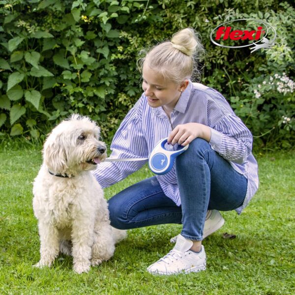 FLEXI New Comfort Retractable Dog Leash (Tape), for Dogs Up to 110 lbs, 26 ft, Large, Blue/Pastel - Image 8