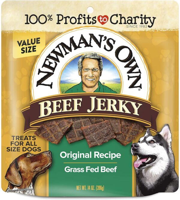 Newman's Own Beef Jerky Treats for Dogs, Original Recipe, 14 oz Bag